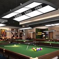 Lampe Linéaire Carrée Led Moderne Simple Noir Aluminium Suspendu Plafond Table de Snooker Piscine Billard Lumière Led