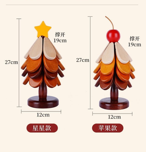 Wooden <strong>Trivets</strong> for Hot Dishes-4 <strong>Trivets</strong> + 1 <strong>Stand</strong> of Tree Shape <strong>Trivet</strong> Set for Pots, Bowls, Teapots, Pans, Cups, Kitchen Decor - Product Image 4