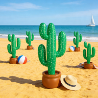 Cactus gonflable en PVC de 34 pouces, plante verte réaliste pour la décoration intérieure et extérieure, accessoires de festival, décoration de cour