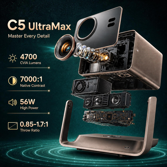 C5 Ultra Max 4700lm Triple Laser Home Cinema Projector Dolby Vision IMAX Enhanced Smart Projectors Gaming Video Beamer