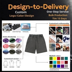 Shorts décontractés vintage délavés à l'acide pour hommes, style streetwear, prix bas, vente en gros, logo personnalisé, shorts en coton épais 400 g/m² vierges - Product Image 3