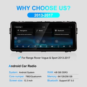 NAVIHUA Android 13 8 Core Car <b>Stereo</b> Radio 12.3 Inch Flipped Touch Screen Multimedia GPS Navigation for Range Rover Sport L494 - Product Image 2