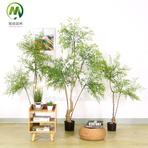 Plante artificielle en bambou <span class=keywords><strong>Nandina</strong></span> en pot, plastique vert, fausse plante d'intérieur pour la maison ou le bureau, décoration de jardin - Product Image 2