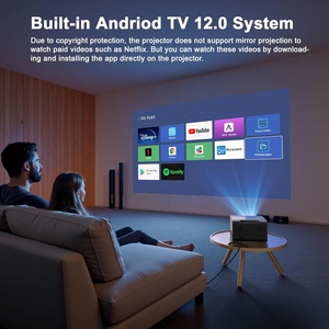 Tự động lấy nét Keystone chỉnh giải trí gia đình 1200ANSI Lumens 1080p 2 + 32GB Wifi 6 điện thoại thông minh gương 4K Video chiếu - Product Image 2