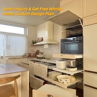 Meubles de cuisine en L pour petits appartements, vente en gros OEM ODM, unité d'angle mince, panneau FSC E0, aménagement modulaire gain de place