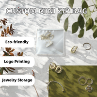 Sac à fermeture éclair miniature pour bijoux avec logo personnalisé, impression sérigraphique, matériau PE recyclable, emballage refermable pour boucles d'oreilles, colliers
