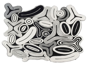 Tapis abstrait tufté à la main, forme organique, en laine, fait main pour la décoration contemporaine du salon et de la chambre, cadeau de Noël - Product Image 5