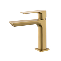Robinet de douche et de baignoire monocommande LUSA de luxe moderne en laiton brossé doré avec cartouche céramique, mitigeur encastré pour lavabo