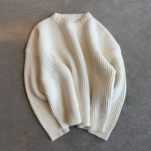 Custom Winter Wear Fashion Hochwertiger Strick pullover mit Rundhals ausschnitt Langarm-Strickwaren Heavy Loose Custom Knitted <span class=keywords><strong>Sweater</strong></span> - Product Image 1