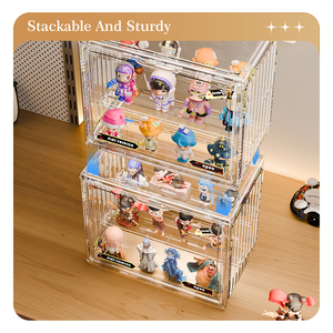 Dayooh rõ ràng có thể gập lại mù hộp hiển thị trường hợp trong suốt Stackable Hành động Hình lưu trữ hộp hiển thị - Product Image 3