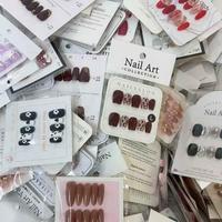 Juego de 10 Uñas Acrílicas de Diseño Aleatorio Hechas a Mano de Lujo para Salón de Uñas