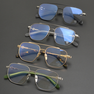 Ch8005 chất lượng tốt y tế kính theo toa Khung ống kính đa giác Eyepiece người đàn ông sang trọng grey Pilot phong cách phụ nữ thời trang Kính - Product Image 2