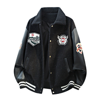 Blouson de moto brodé pour homme, col montant noir, le plus vendu, protection moto, course, vente en gros