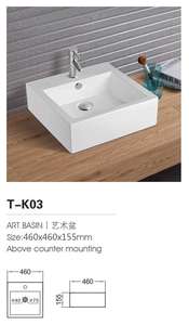 Rubinetto a leva TOPTGO T-K146 moderno rettangolare in ceramica per lavabo, installazione a montaggio superiore, facile da pulire, <span class=keywords><strong>dimensioni</strong></span> 30-35 cm - Product Image 5
