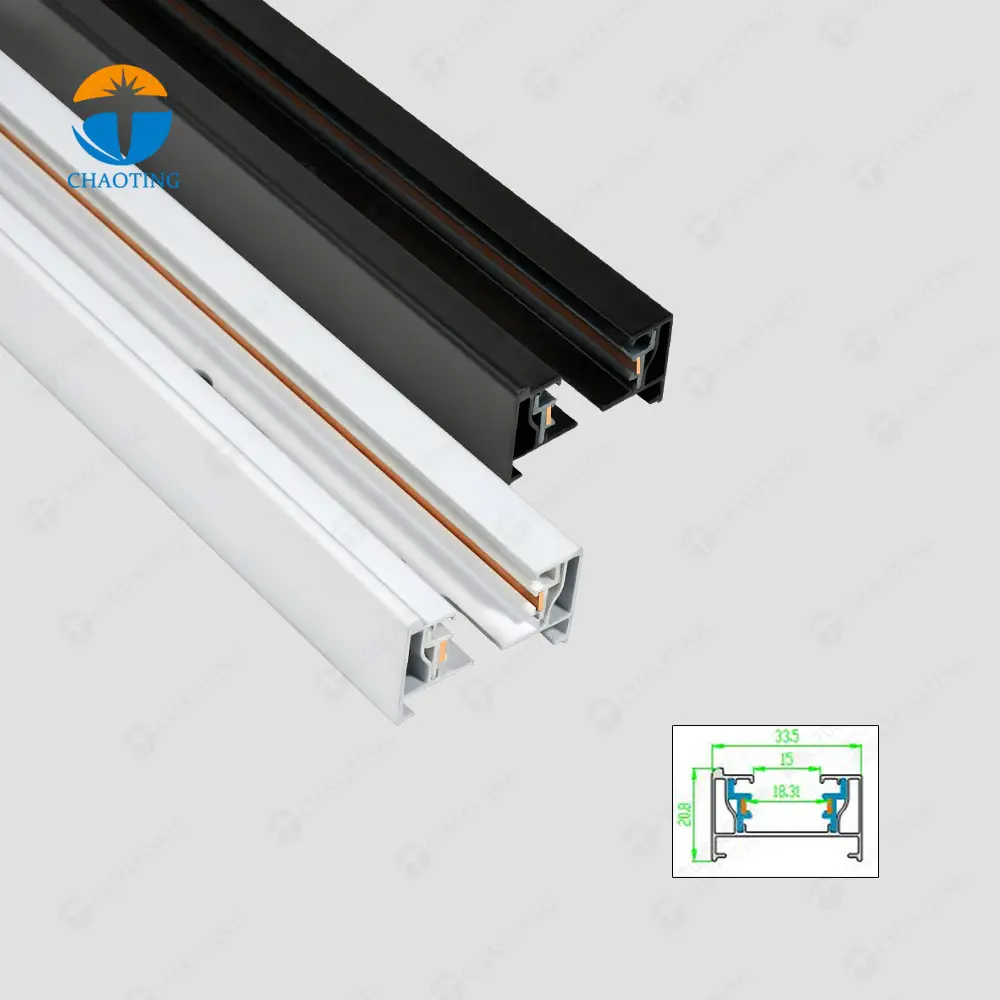 1M 1.5M 2M 3M Led 15W Spot Light 2 Linhas Track Rail Mount Recessed Led Track Rail Light System