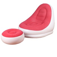 Ensemble de deux chaises gonflables épaissies avec repose-pieds, en PVC écologique floqué, design ergonomique pour usage extérieur et domestique