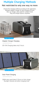 แหล่งจ่ายไฟสำรองฉุกเฉินกลางแจ้ง 320000mAh พร้อมหน้าจอ LED กำลังไฟ 220V สถานีพกพา 1000W สำหรับตลาดยุโรป - Product Image 2