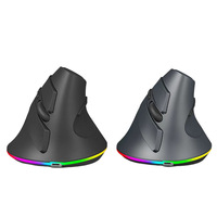 Ratón Ergonómico Vertical Inalámbrico Recargable, Bluetooth 2.4G, Modo Dual, Óptico, RGB Colorido, para Juegos, Oficina y Computadora