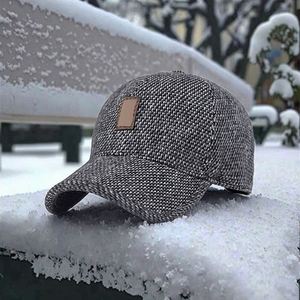 Casquette de baseball rétro pour homme, chaude pour l'hiver, en sergé de nylon, 6 panneaux, avec logo personnalisé imprimé, tendance, taille unique - Product Image 3