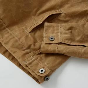 Jaket Lilin Kustom YIMAI Grosir Jaket dan Mantel Musim Dingin Pria Mantel Musim Dingin Hangat Jaket Trucker Kanvas Berlapis Lilin yang Tahan Lama untuk Pria - Product Image 4