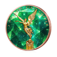 Pièces de monnaie en cuivre de 1 oz mélangées, colorées, Libertad Angel mexicaines, pièces de monnaie commémoratives en cuivre massif, objets de collection