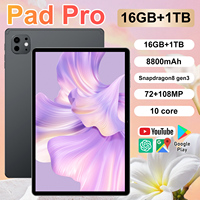 Tablet PC 11-Inci Octa Core untuk Bisnis & Pelajar dengan Android 14, Memori 16GB, Baterai 8800mAh, WiFi 5G, Hiburan, Bekas