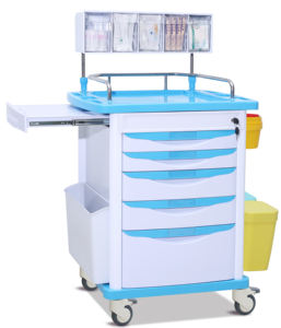 <span class=keywords><strong>Chariot</strong></span> de secours clinique à 5 tiroirs en alliage <span class=keywords><strong>d</strong></span>'aluminium ABS, vente directe <span class=keywords><strong>d</strong></span>'usine MT MEDICAL, avec rangement classifié pour fournitures médicales - Product Image 4