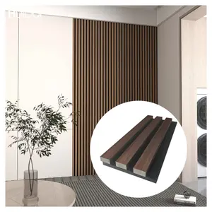 欧式现代风格木材室内客厅板条木质覆层装饰墙壁隔音降噪音板