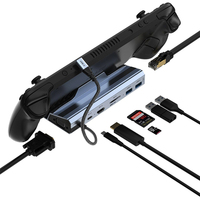 Aksesoris Asus ROG Laris Manis: Dock Pengisian Daya Ekstensif untuk Konsol Game, Kompatibel dengan Steam Deck/ROG/Switch, Hub USB