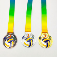 Medalla Deportiva Personalizada de Voleibol de Playa, Medalla de Campeonato de Voleibol en Aleación de Zinc con Esmalte Suave, Grabado en 3D y Baño de Oro
