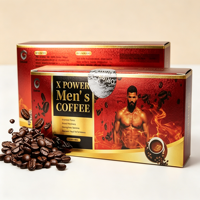 Café noir instantané à l'extrait de maca biologique pour hommes, complément alimentaire sain à base d'herbes avec Epimedium, Ginseng, Maca-Man X Power Coffee