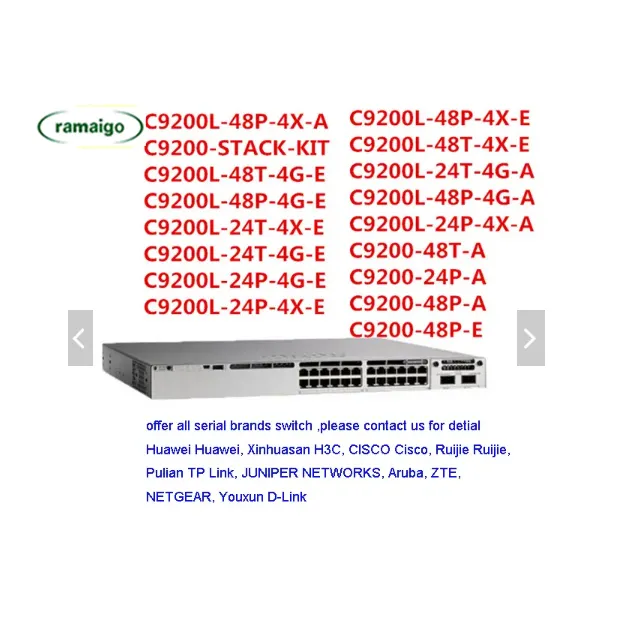 WS-C3850-24XS-E 98011020-004 PWR-C1-715WDC 98012066 C8S45A C8S46A C8S47A IE-4000-4GS8GP4G-E JL677A QFX5100-48T-AFI переключатель POE