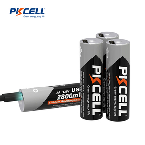 PKCELL Haute capacité 2800mah Usb-c Double <span class=keywords><strong>AA</strong></span> 1.5v Sortie Linéaire Souris Sans Fil Microphone Lampe de Poche Batterie Rechargeable - Product Image 1