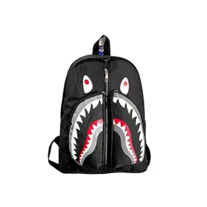 Front Öffnung Hai-Schultasche Persönlichkeit Graffiti Student Rucksack Junge Mädchen Mode Schule Rucksack Taschen für Herren Rucksack Sunion