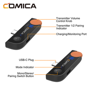 ไมโครโฟนไร้สาย COMICA Vimo S-UC (สีม่วง) 2.4G แบบสองช่องสัญญาณ USB  ตัดเสียงรบกวนรอบทิศทาง สำหรับสมาร์ทโฟนและแล็ปท็อป - Product Image 4