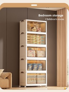 Armoire de rangement pliable sans installation, design minimaliste, 6 niveaux avec tiroirs, pour chambre et cuisine, en plastique, idéale pour <span class=keywords><strong>maison</strong></span> de <span class=keywords><strong>location</strong></span> - Product Image 6