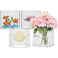 Bocal en verre transparent épais moderne à usage domestique-Poisson de bureau pour vase à fleurs au sol du réservoir Spécifications multiples disponibles