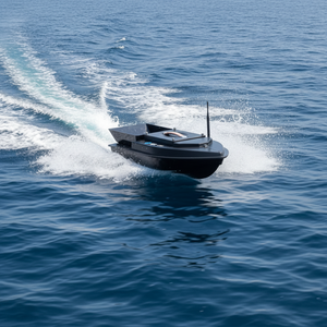 Bateau à appâts en plastique Fishman 2026 New <span class=keywords><strong>Breaking</strong></span> <span class=keywords><strong>Wave</strong></span> 24V GPS |   Télécommande de positionnement automatique haute vitesse 15 mph, robuste, capacité de charge 8 kg - Product Image 2