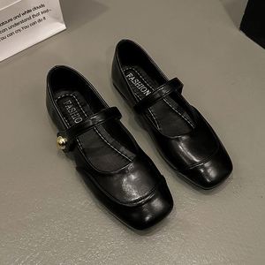 Zapatos Planos Estilo Bailarina 2026, Punta Abierta, Color Negro Metálico, Estilo Mary Jane Retro, Zapatos de Hada Elegantes y Cómodos para Mujer - Product Image 3