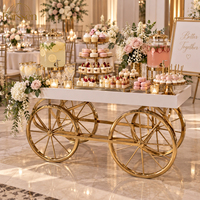 Chariot de présentation en acier inoxydable pour desserts et bonbons, idéal pour mariages, baby showers et événements festifs