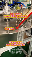 Machine de remplissage et de bouchage semi-automatique 3-en-1 pratique et compacte pour eau, jus et eau pure