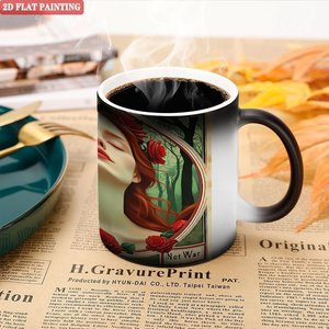 Blank Mug 11oz Frosted Black <b>Ceramic</b> Heat Sensitive Art Customization Gift <b>Cup</b> - Product Image 5