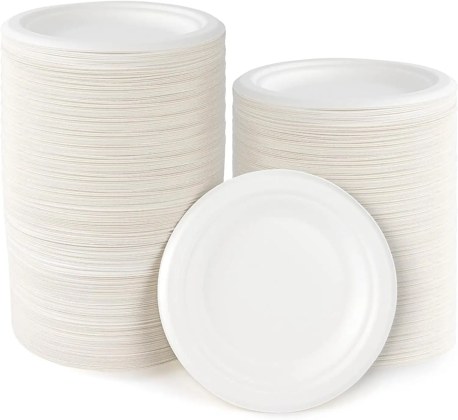 Assiettes en papier de bagasse Plateau jetable en bagasse de canne à sucre Assiettes en papier compostables