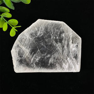 Vente en gros d'artisanat en cristal naturel, <span class=keywords><strong>dalle</strong></span> d'opale rose, spirituel, tranche de lapis-lazuli, plaque de sélénite polie pour cadeau - Product Image 4