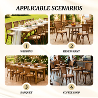 Chaise en plastique démontable avec dossier en rotin durable, aspect bois, empilable, pour mariage, événement, hôtel, salle à manger