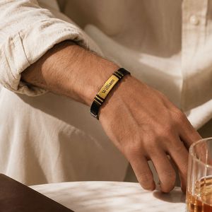 Personalized <b>Name</b> Custom Engraving Silicone <b>Bracelet</b> Men Black Silicone Wrist Band <b>with</b> Stainless Steel Insert Buckle - Product Image 6