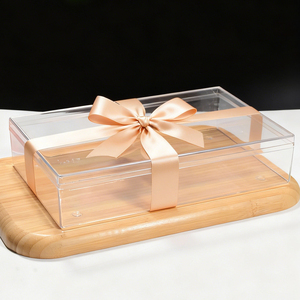 Контейнер и коробка для тирамису 28 см с прозрачной съемной крышкой из пищевого пластика для хранения десертов, тортов и подарочной упаковки - Product Image 1