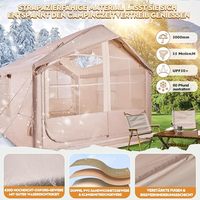 Tente gonflable 4 saisons pour l'été, en tissu Oxford et toile, imperméable, coupe-vent, ouverture automatique rapide pour adultes, camping