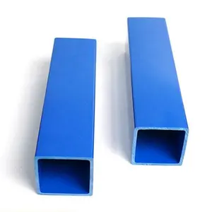 Tubo rectangular cuadrado de plástico PVC Tubo de extrusión de plástico duro de PVC azul