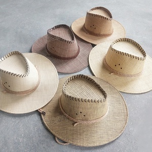 AJOTEQPT Western Style Felt Big Large Brim Womens Travel Fashion Pinch Front Straw Casual Cowboy Cowgirl Hat - Product Image 3
